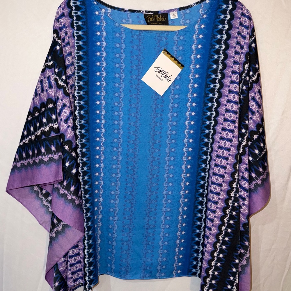 Bob Mackie Vibrant Blue and Purple Top